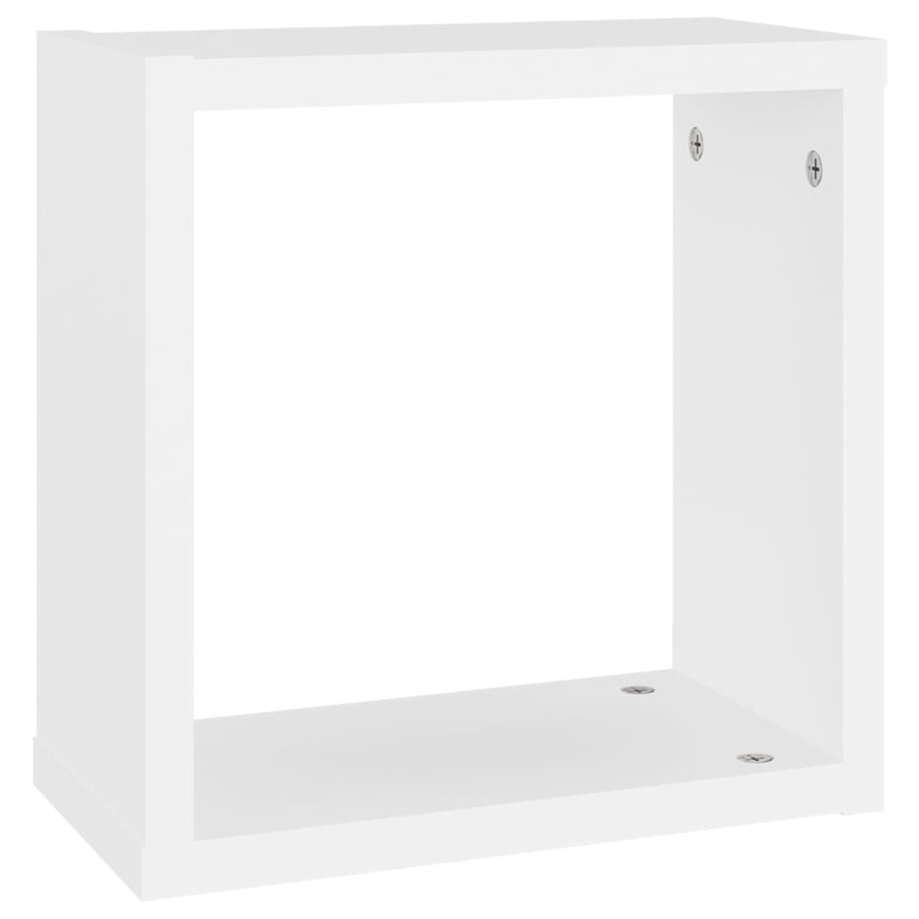 vidaXL Estantes cubo de pared 4 uds blanco y roble Sonoma 30x15x30 cm