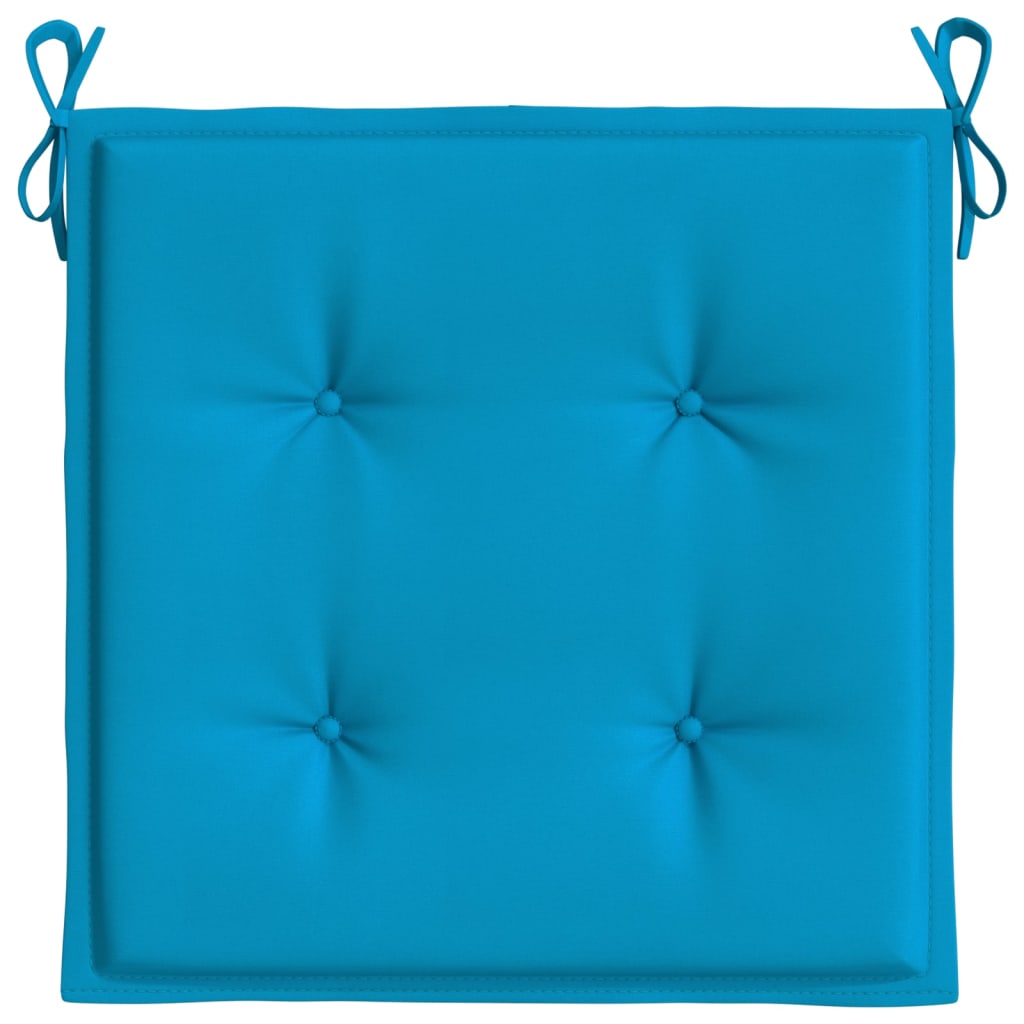 vidaXL Cojines de silla de jardín 4 uds tela azul 40x40x3 cm