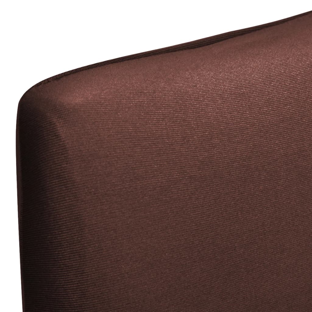 vidaXL Funda para silla elástica recta 6 unidades marrón