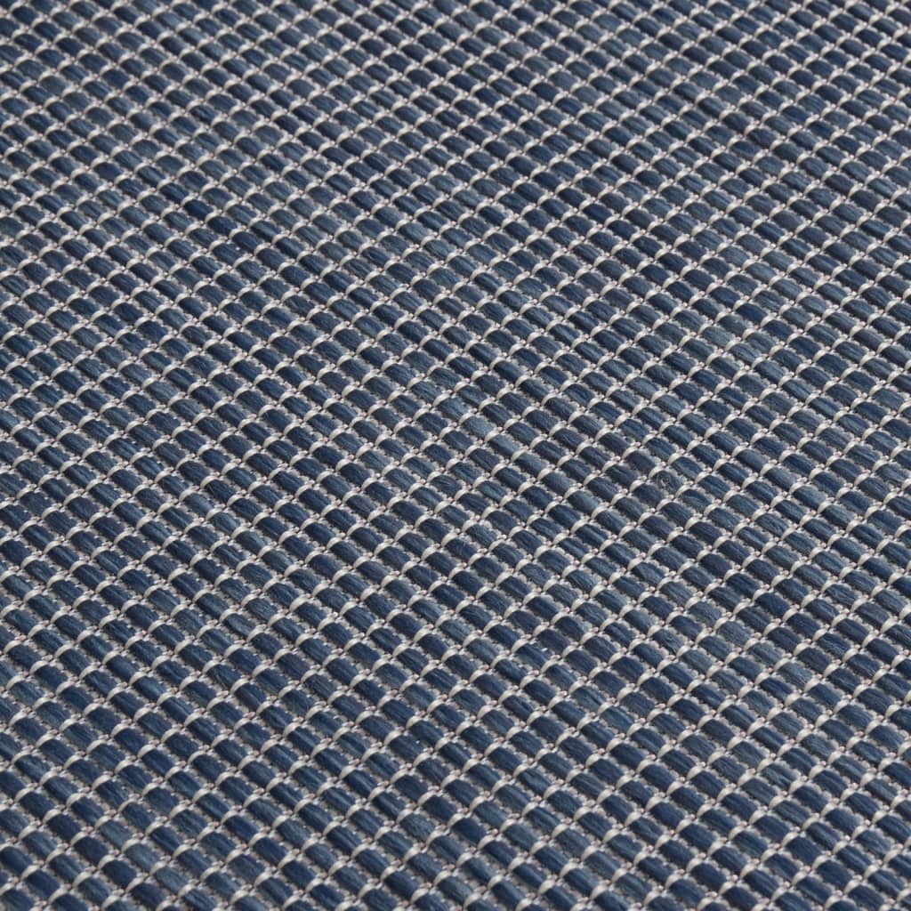 vidaXL Alfombra de exterior de tejido plano azul 80x150 cm
