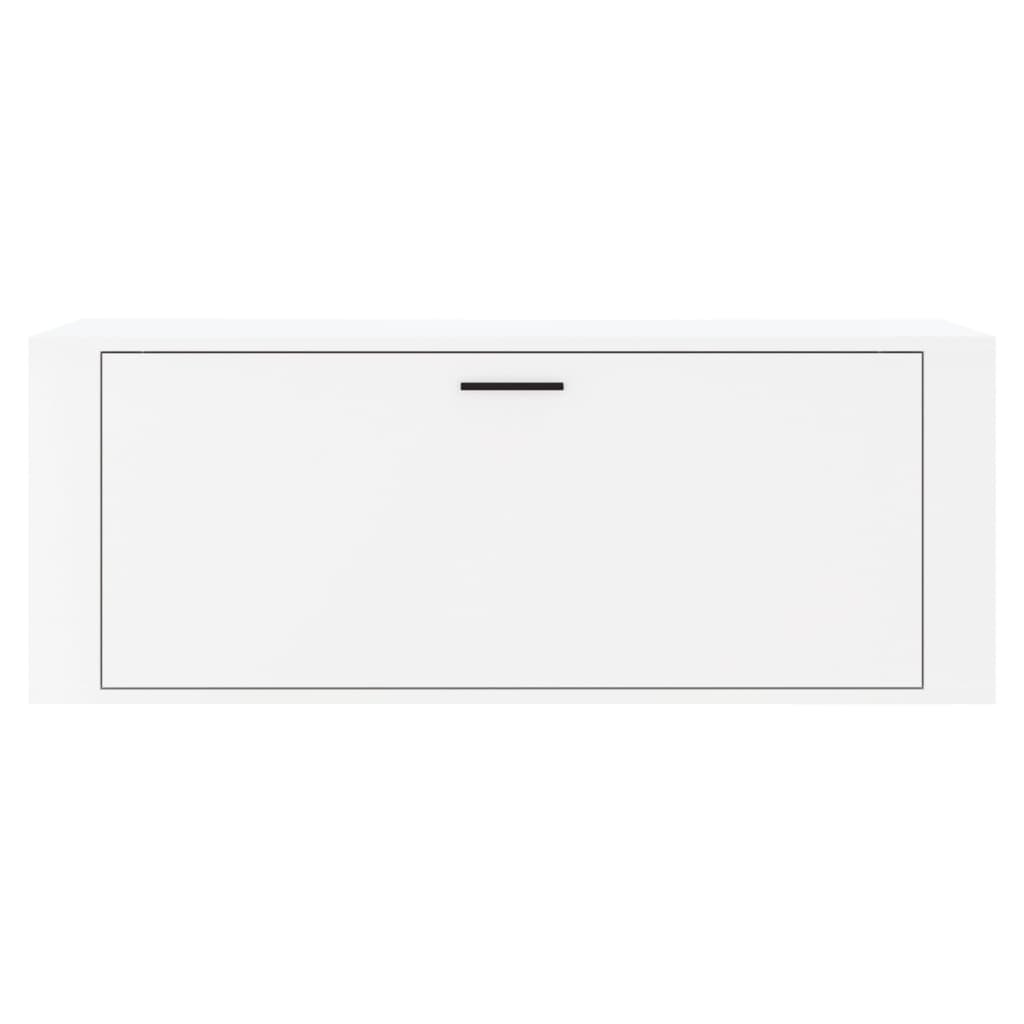 vidaXL Mueble zapatero pared contrachapada blanco brillo 100x35x38 cm