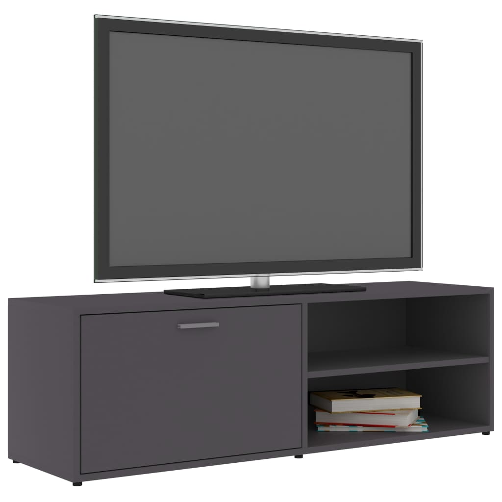 vidaXL Mueble de TV madera contrachapada gris 120x34x37 cm