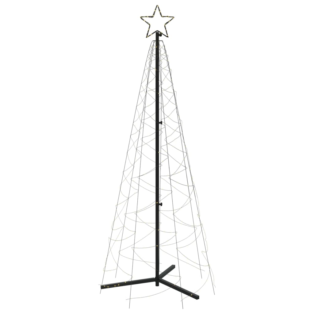 vidaXL Árbol de Navidad cónico 200 LED blanco cálido 70x180 cm