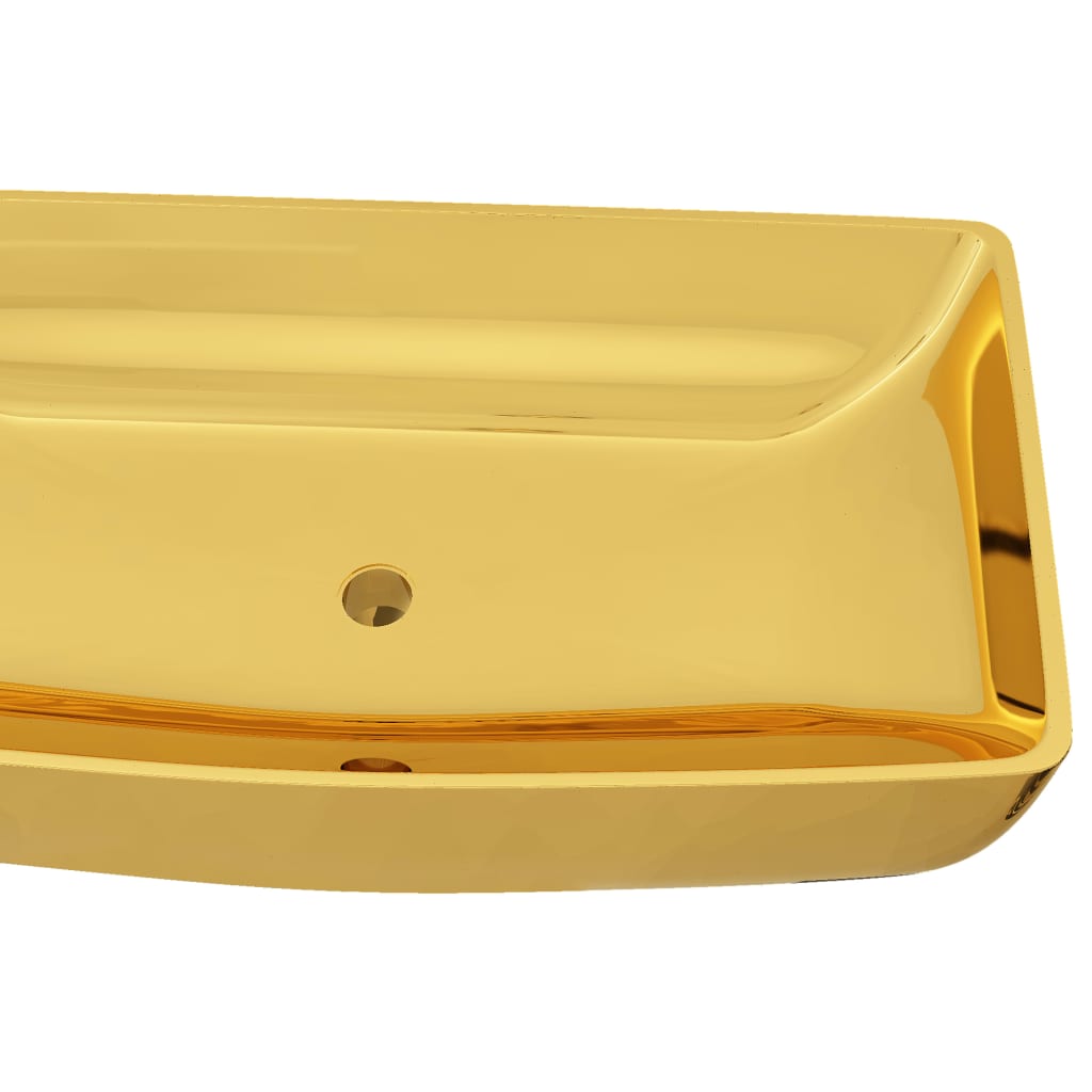 vidaXL Lavabo 71x38x13,5 cm cerámica dorado