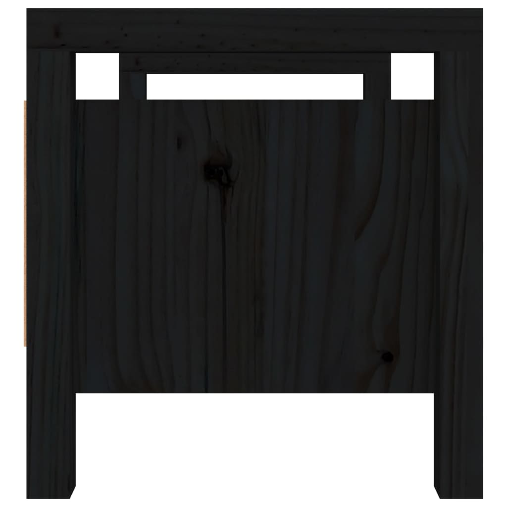 vidaXL Banco de recibidor madera maciza de pino negro 80x40x43 cm