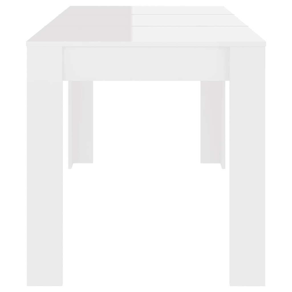 vidaXL Mesa de comedor de aglomerado blanco brillante 140x74,5x76 cm