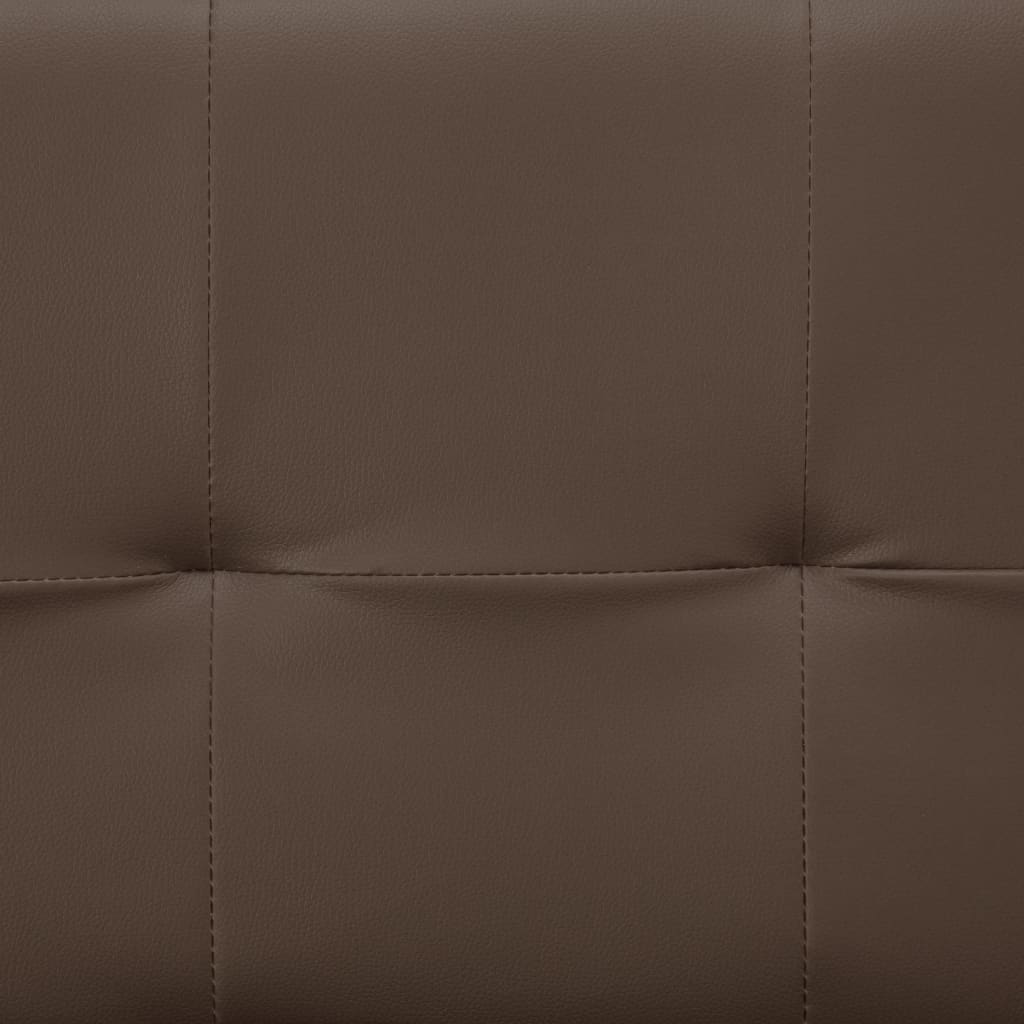 vidaXL Sofá cama con dos cojines cuero artificial marrón