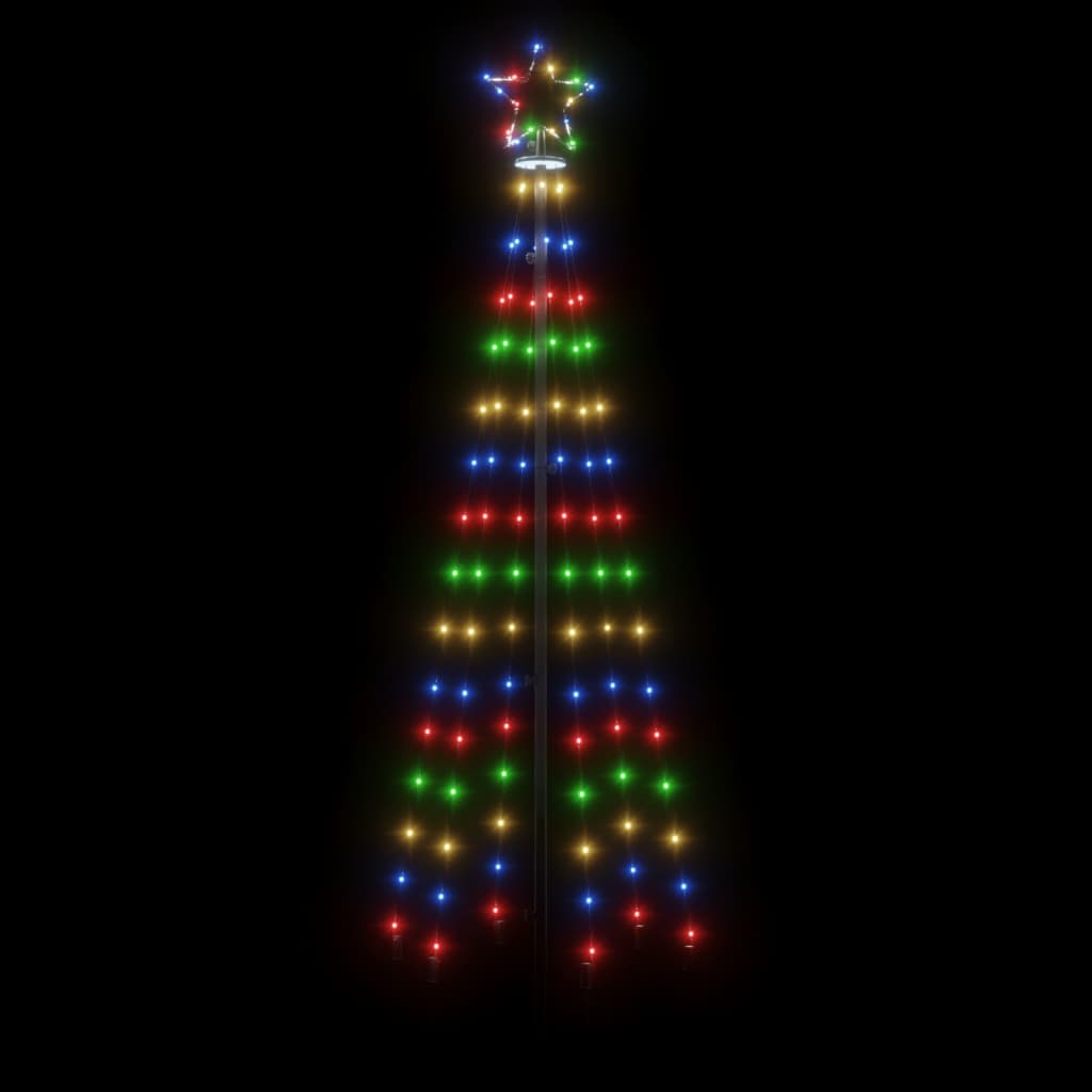 vidaXL Árbol de Navidad cónico 108 LED de colores 70x180 cm