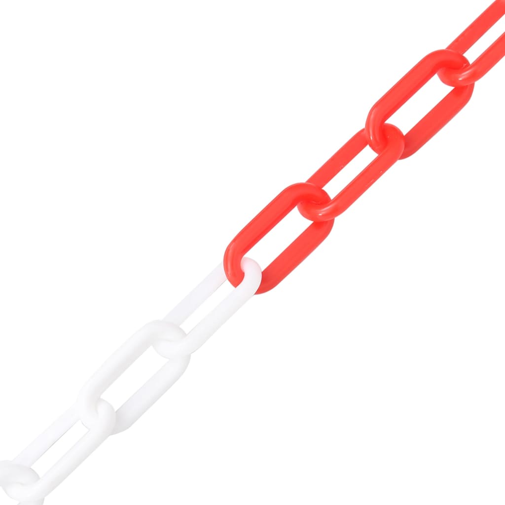 vidaXL Cadenas de advertencia plástico rojo y blanco 30 m Ø8 mm