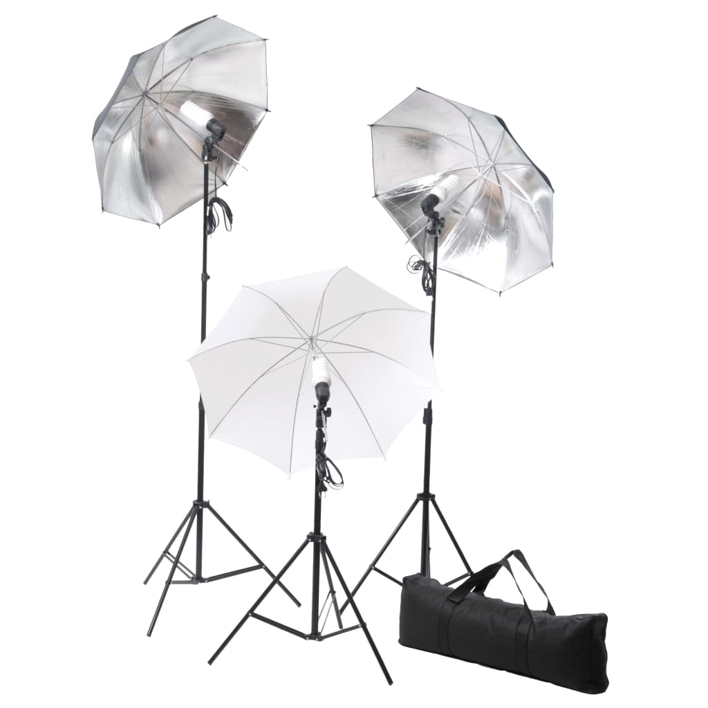 vidaXL Kit de estudio fotográfico con telón de fondo y set de luces