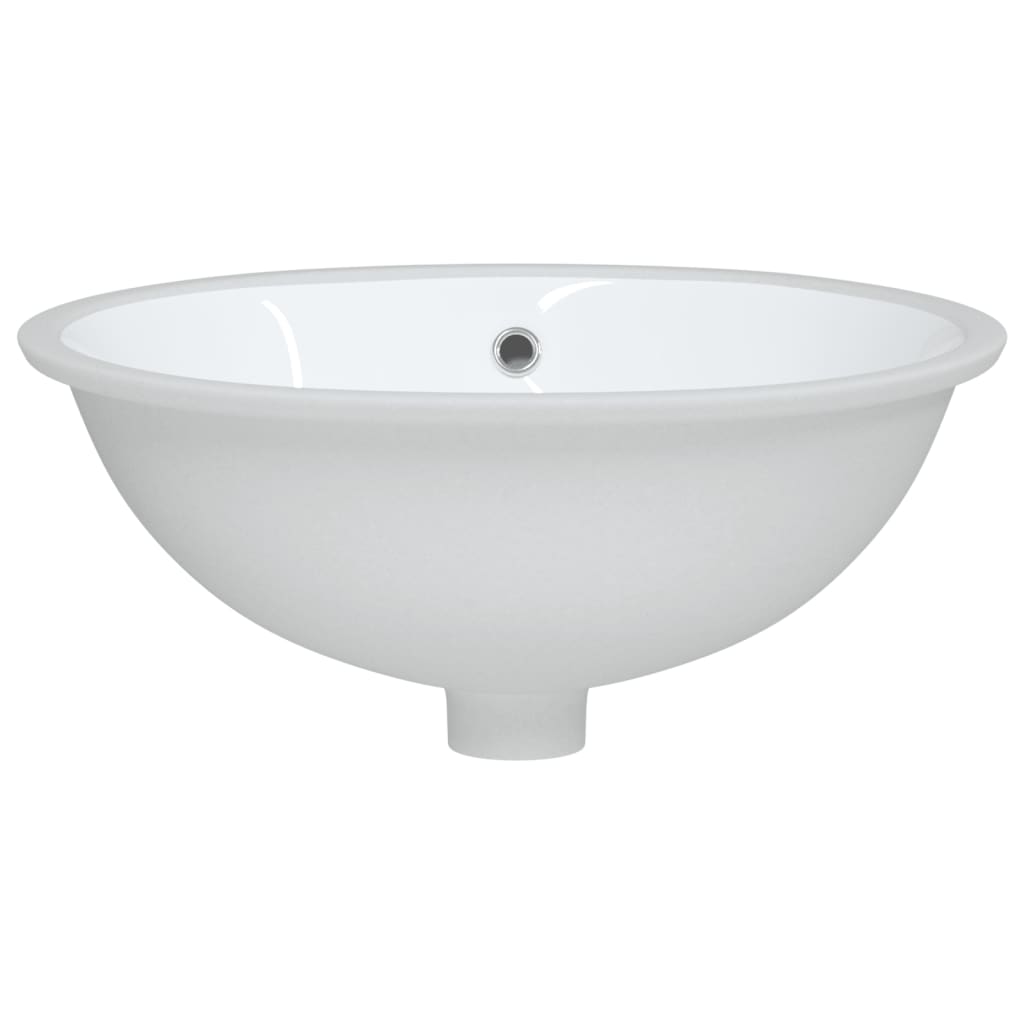vidaXL Lavabo de baño ovalado cerámica blanco 47x39x21 cm