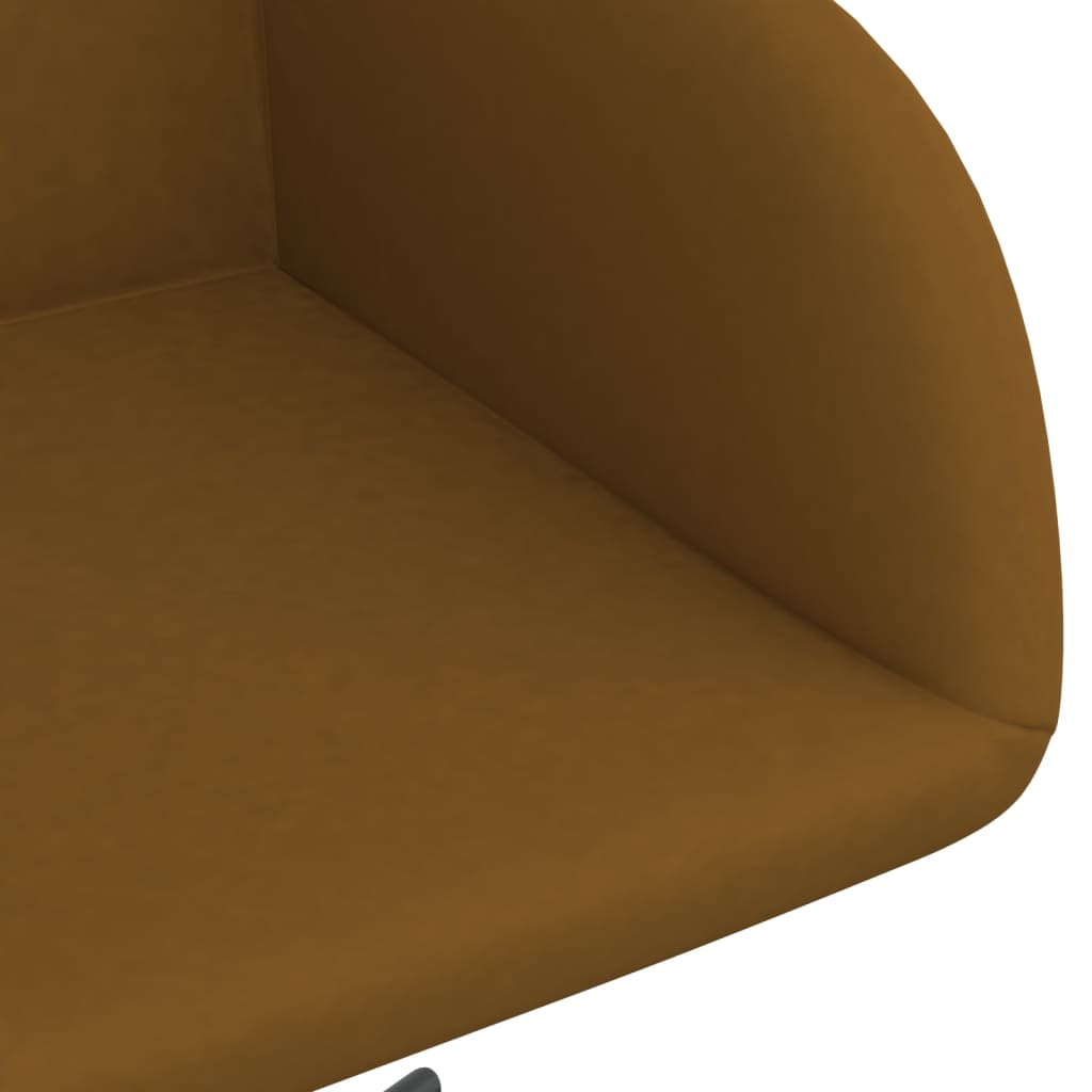 vidaXL Silla de oficina giratoria de terciopelo marrón