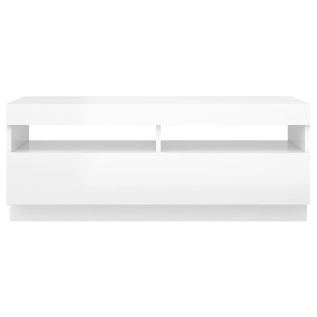 vidaXL Mueble de TV con luces LED blanco brillante 100x35x40 cm