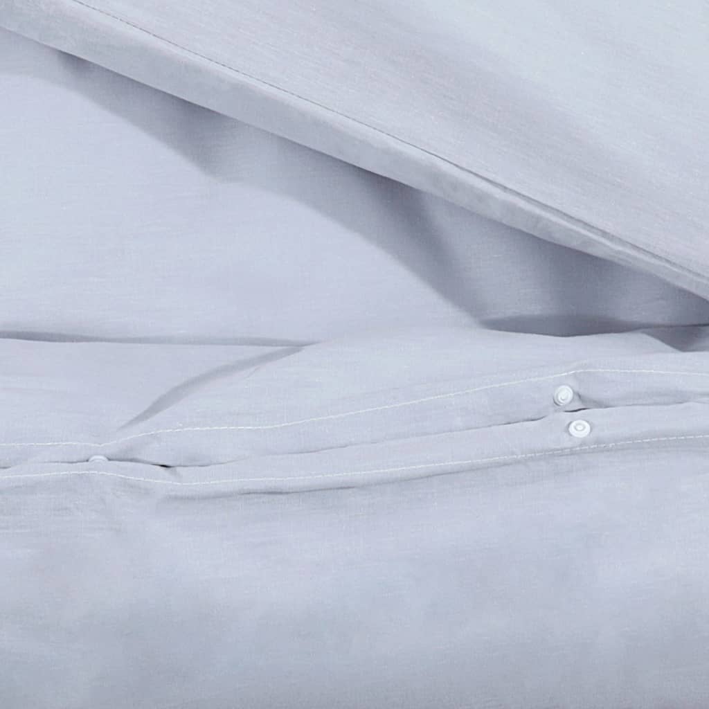 vidaXL Juego de funda nórdica algodón gris 135x200 cm