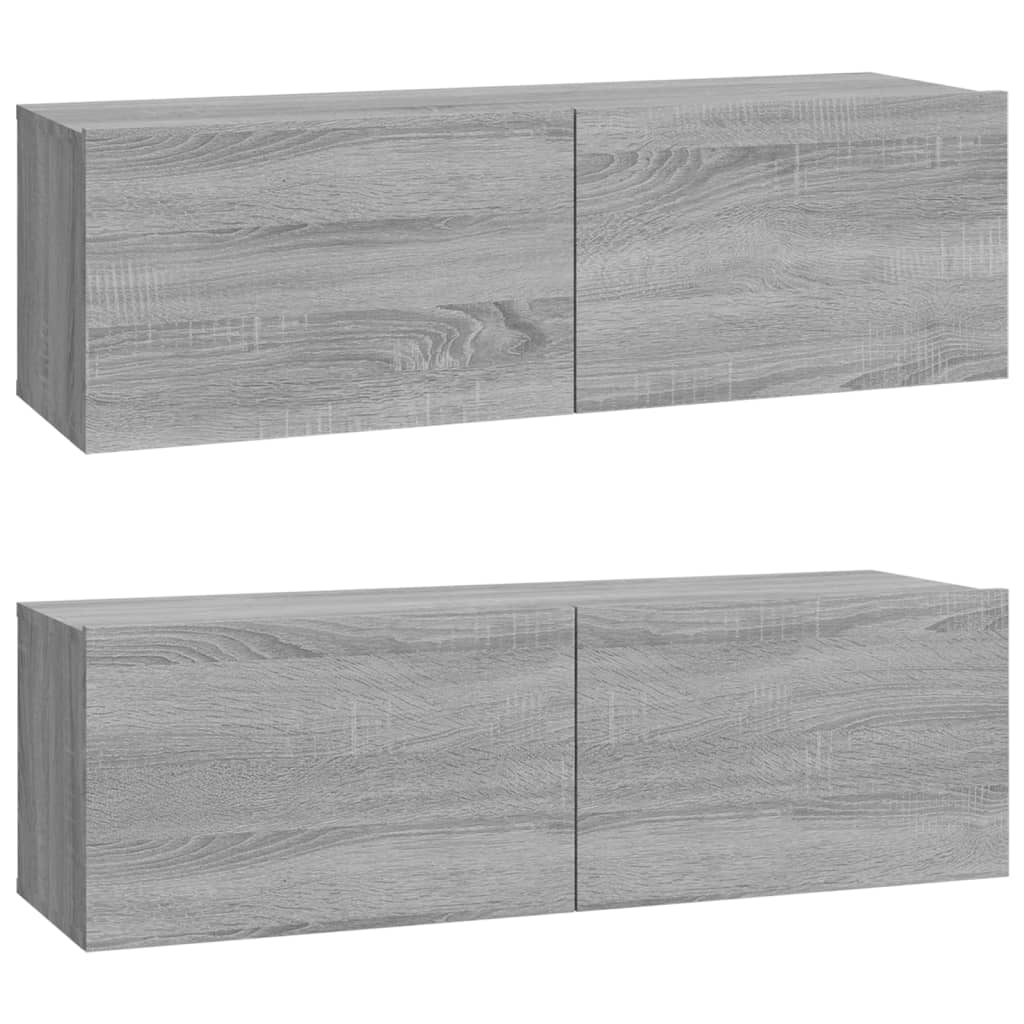 vidaXL Set de muebles para TV 3 pzas madera contrachapada gris Sonoma