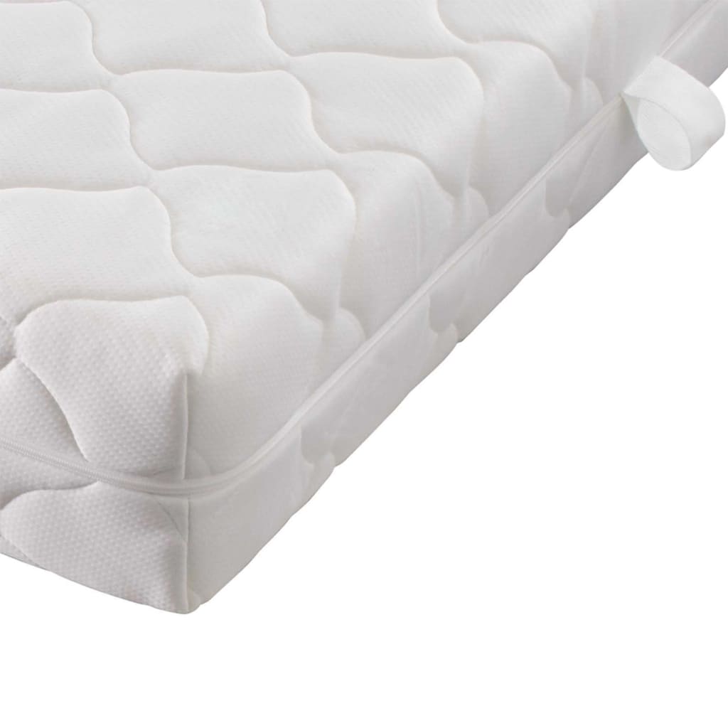 vidaXL Cama con colchón cuero sintético blanco 90x200 cm