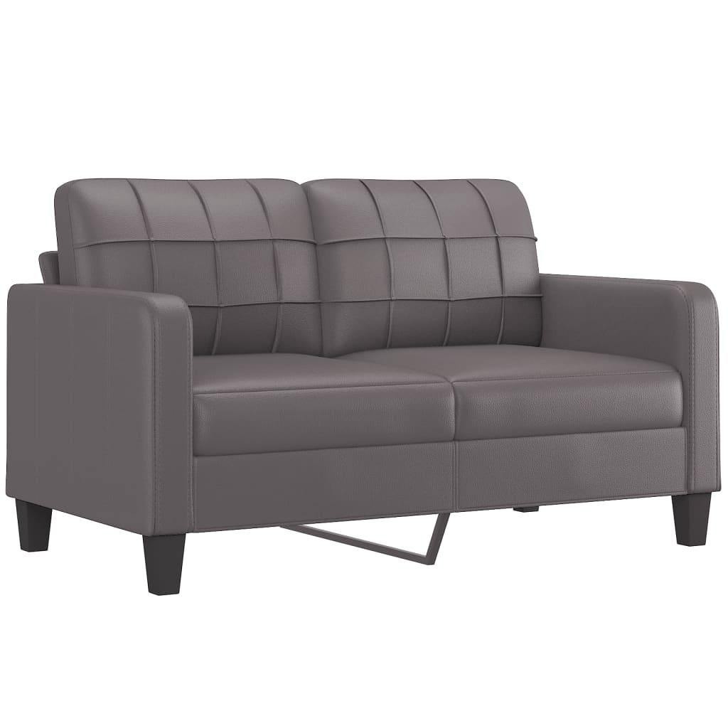 vidaXL Juego de sofás con cojines 2 piezas cuero sintético gris