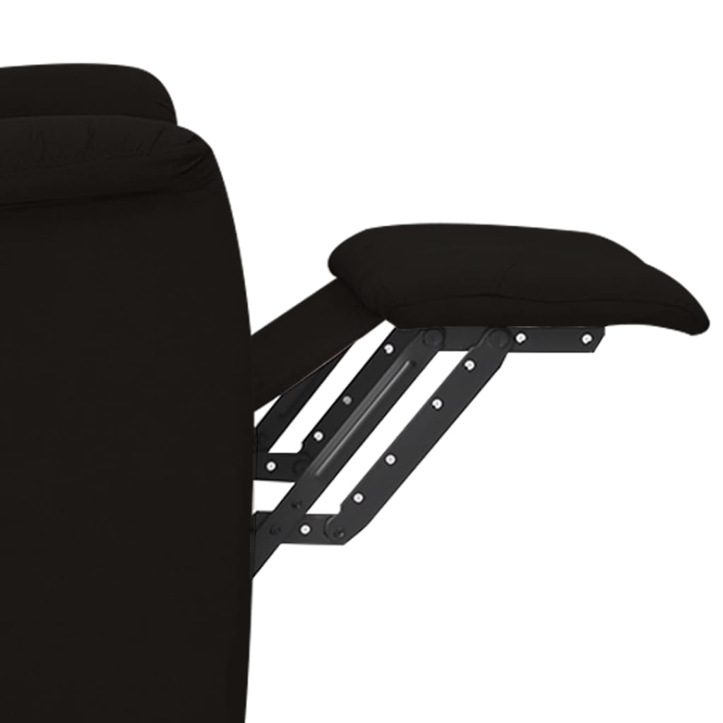 vidaXL Sillón de masaje reclinable tela de microfibra negra