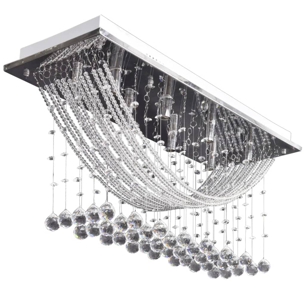 vidaXL Lámpara de techo con lágrimas de cristal 8 x G9 29 cm