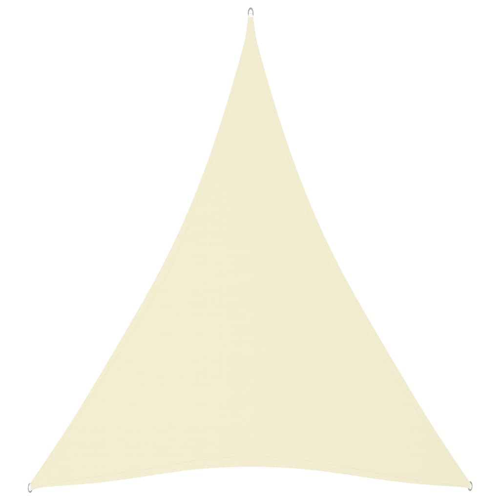 vidaXL Toldo de vela triangular tela Oxford color crema 5x7x7 m