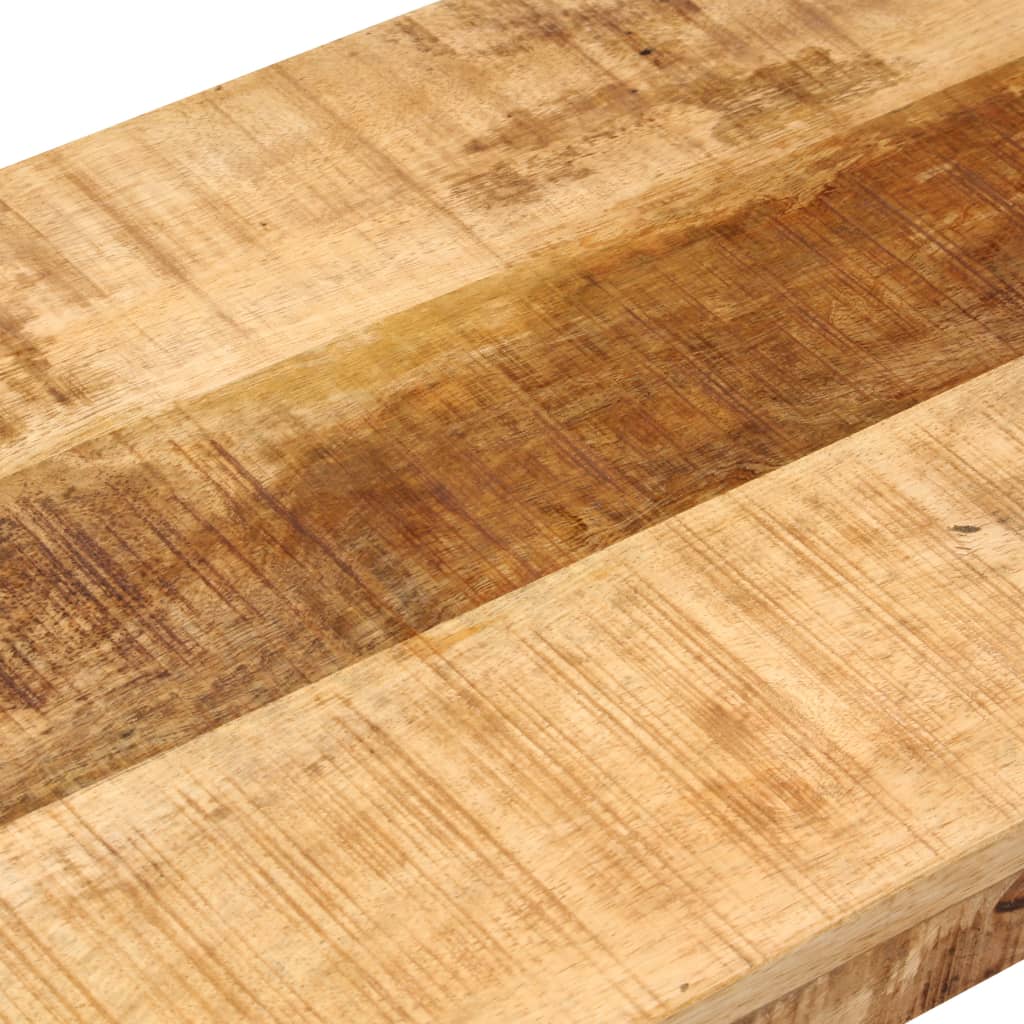 vidaXL Banco de madera maciza de mango sin tratar y acero 110 cm