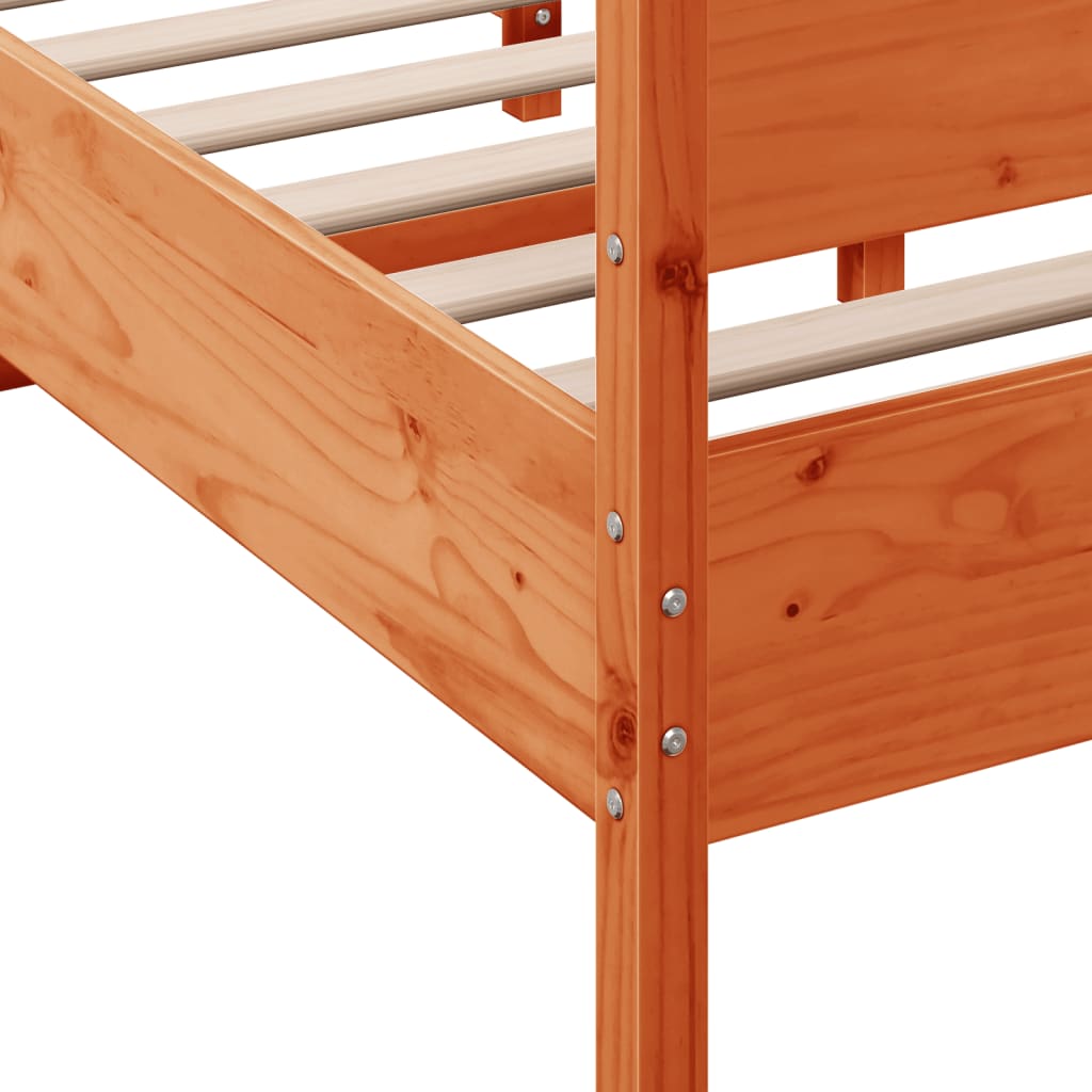 vidaXL Estructura cama con cabecero madera pino marrón cera 140x200 cm