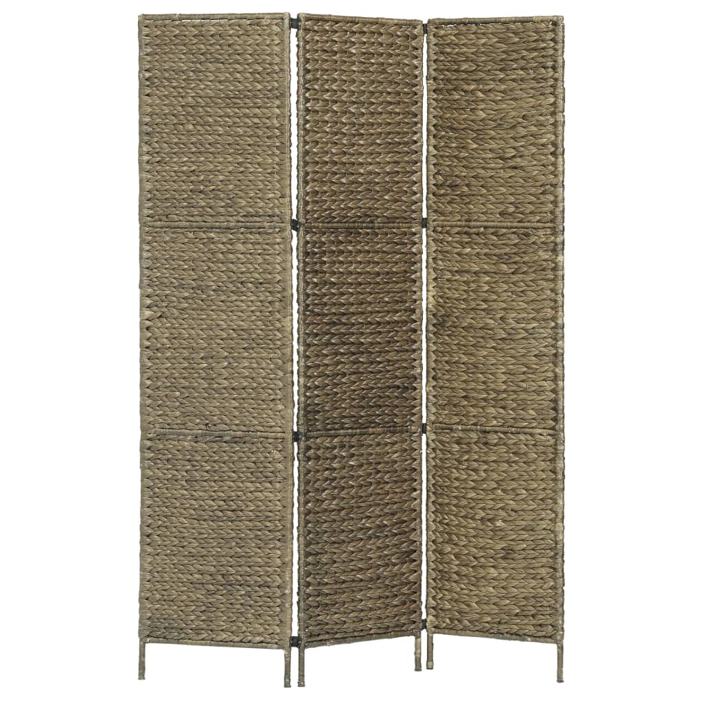 vidaXL Biombo divisor 3 paneles jacinto de agua marrón 116x160 cm