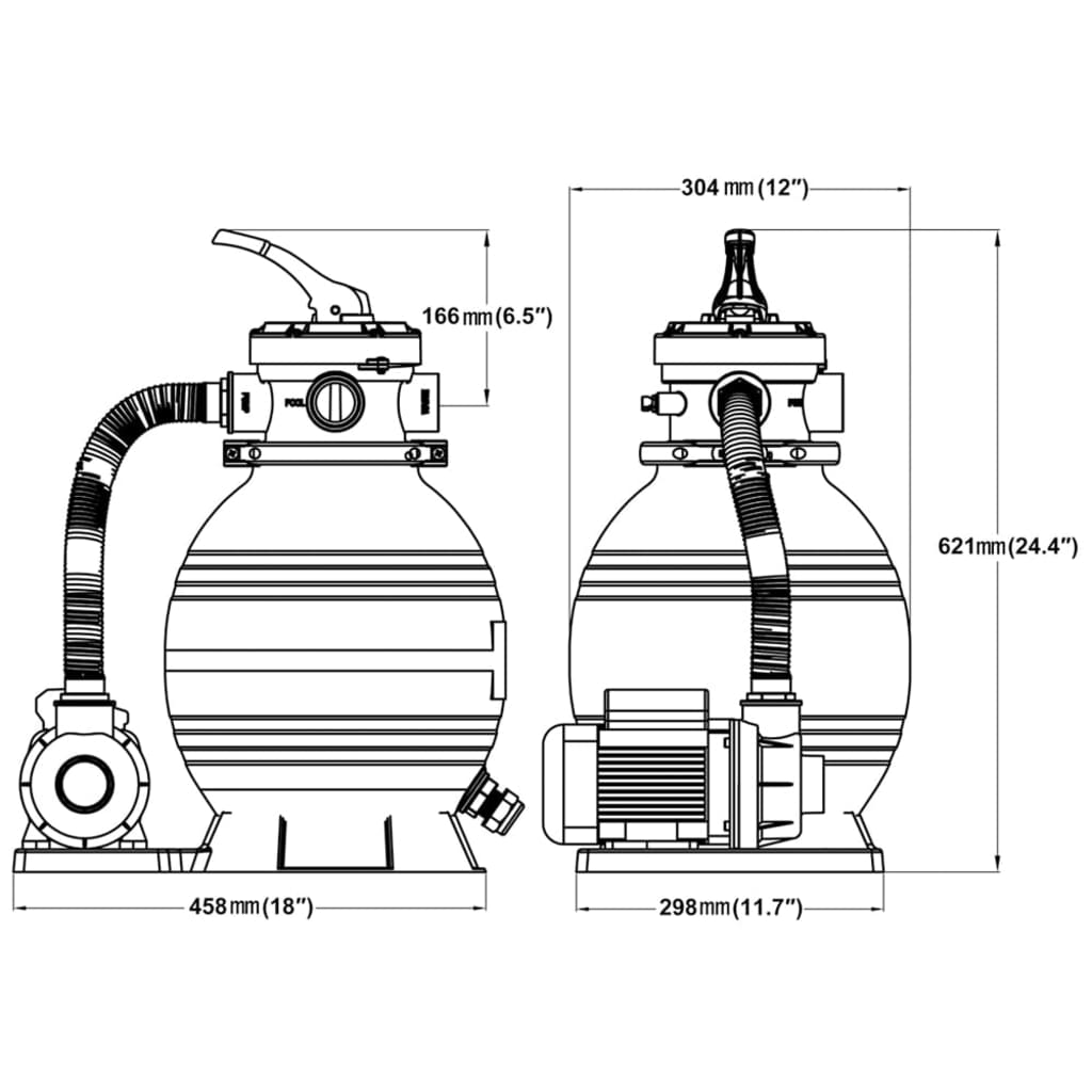 vidaXL Bombas de filtro de arena 2 unidades 400 W 11000 l/h