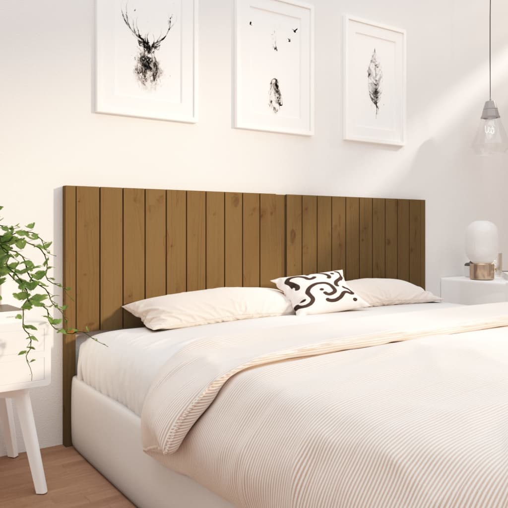 vidaXL Cabecero de cama madera maciza pino marrón miel 205,5x4x100 cm
