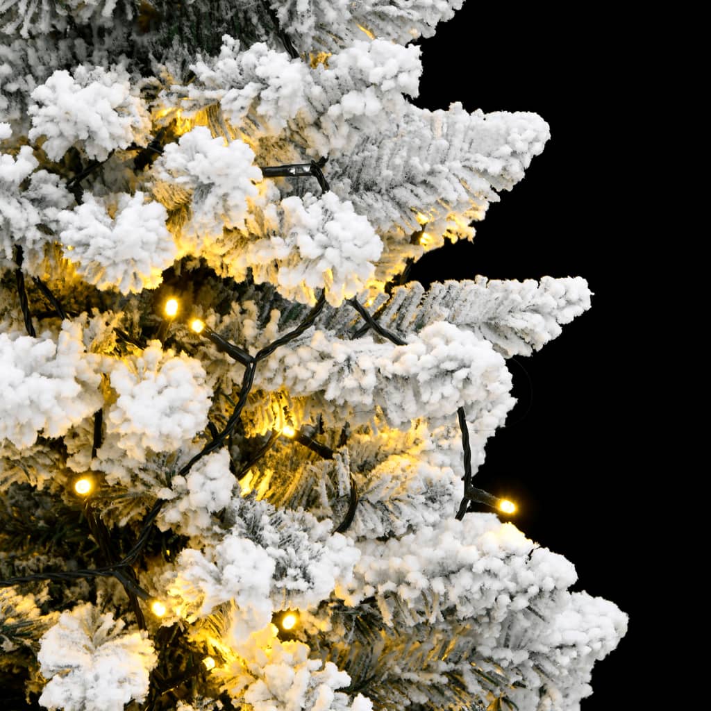 vidaXL Árbol de Navidad artificial con bisagras 300 LED y nieve 210 cm