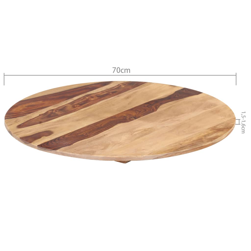 vidaXL Superficie de mesa redonda madera maciza sheesham 15-16 mm 70cm