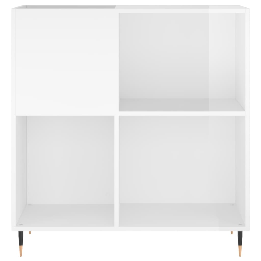 vidaXL Mueble discos madera contrachapada blanco brillo 84,5x38x89 cm
