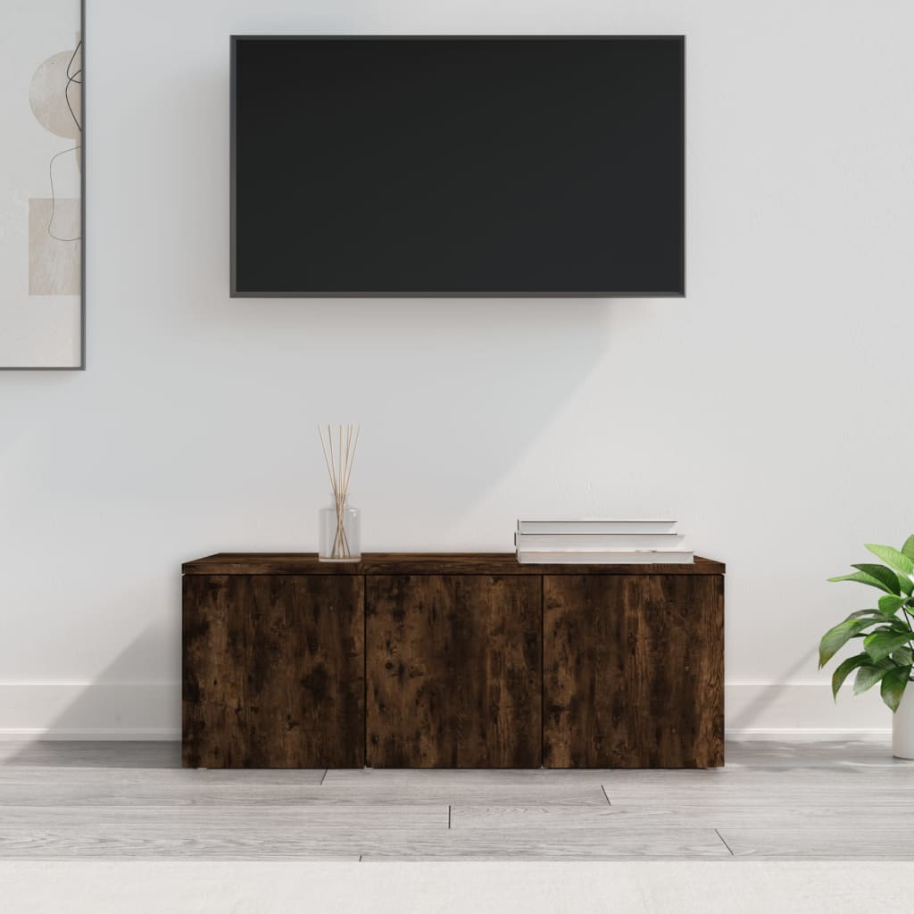 vidaXL Mueble para TV madera contrachapada roble ahumado 80x34x30 cm