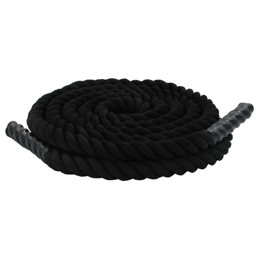 vidaXL Cuerda ondulatoria de poliéster 15 m negro