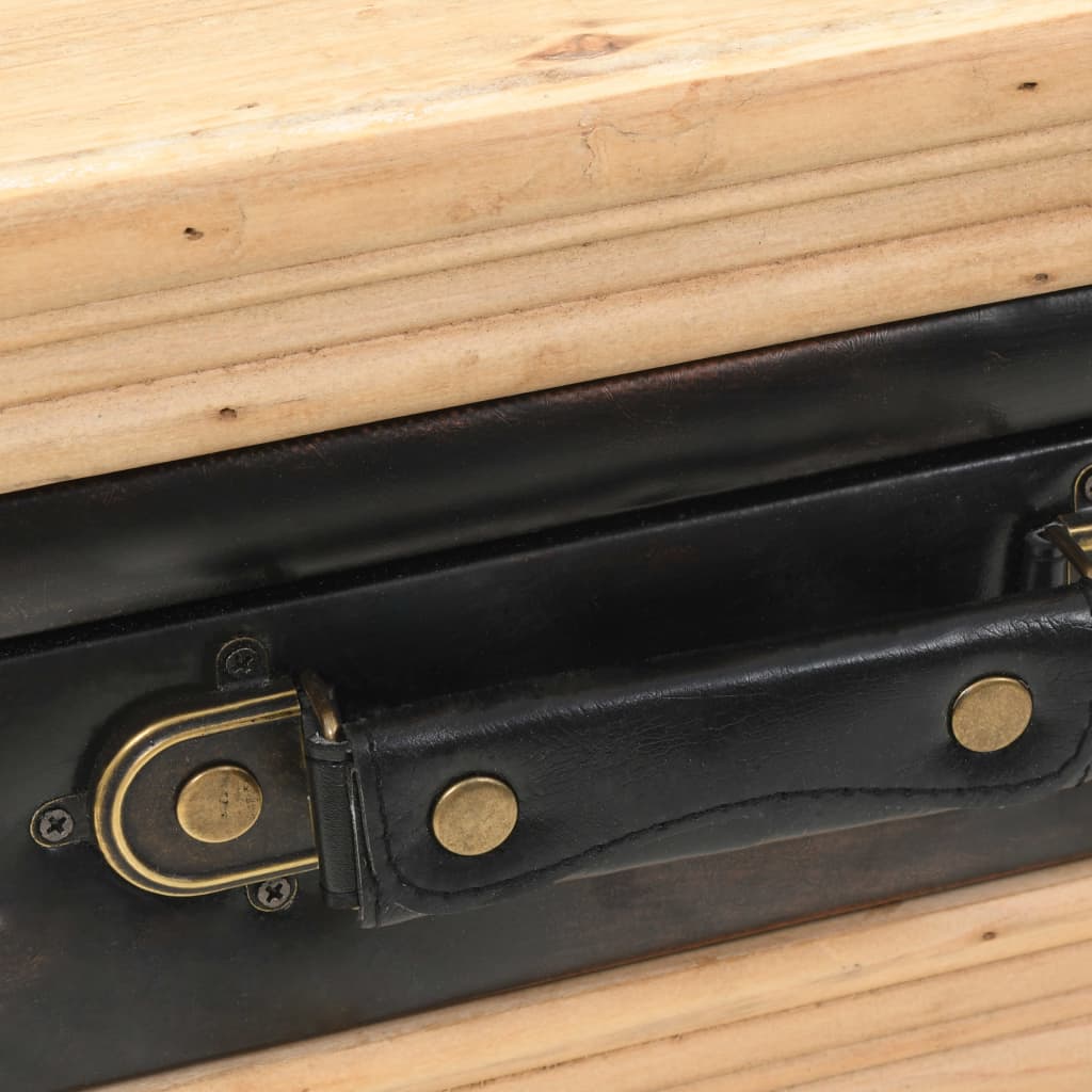 vidaXL Mesa consola de madera maciza de abeto 115x41x75,5 cm
