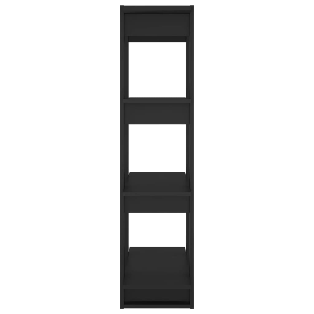 vidaXL Estantería de libros/divisor de espacios negro 80x30x123,5 cm