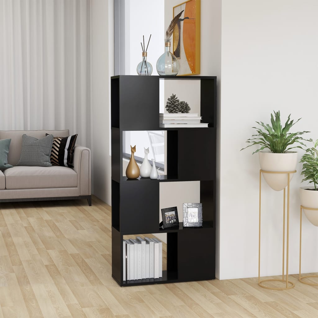 vidaXL Librería separador madera contrachapada gris 60x24x124,5 cm