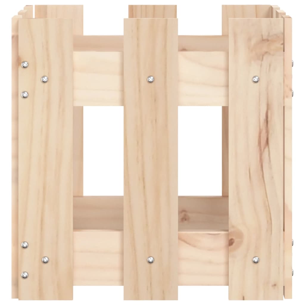vidaXL Jardinera con diseño de valla madera maciza de pino 30x30x30 cm