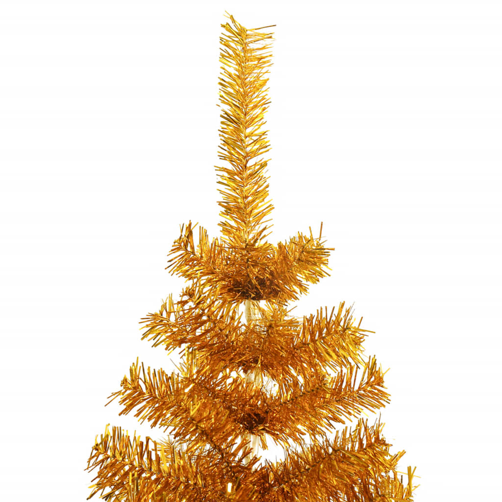 vidaXL Árbol de Navidad artificial con soporte PET dorado 180 cm