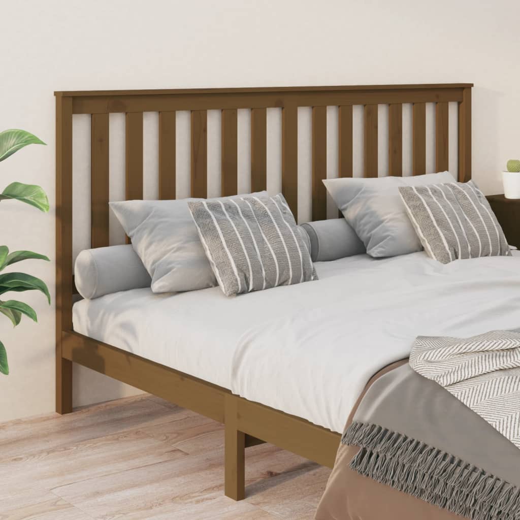 vidaXL Cabecero de cama madera maciza de pino marrón miel 186x6x101 cm
