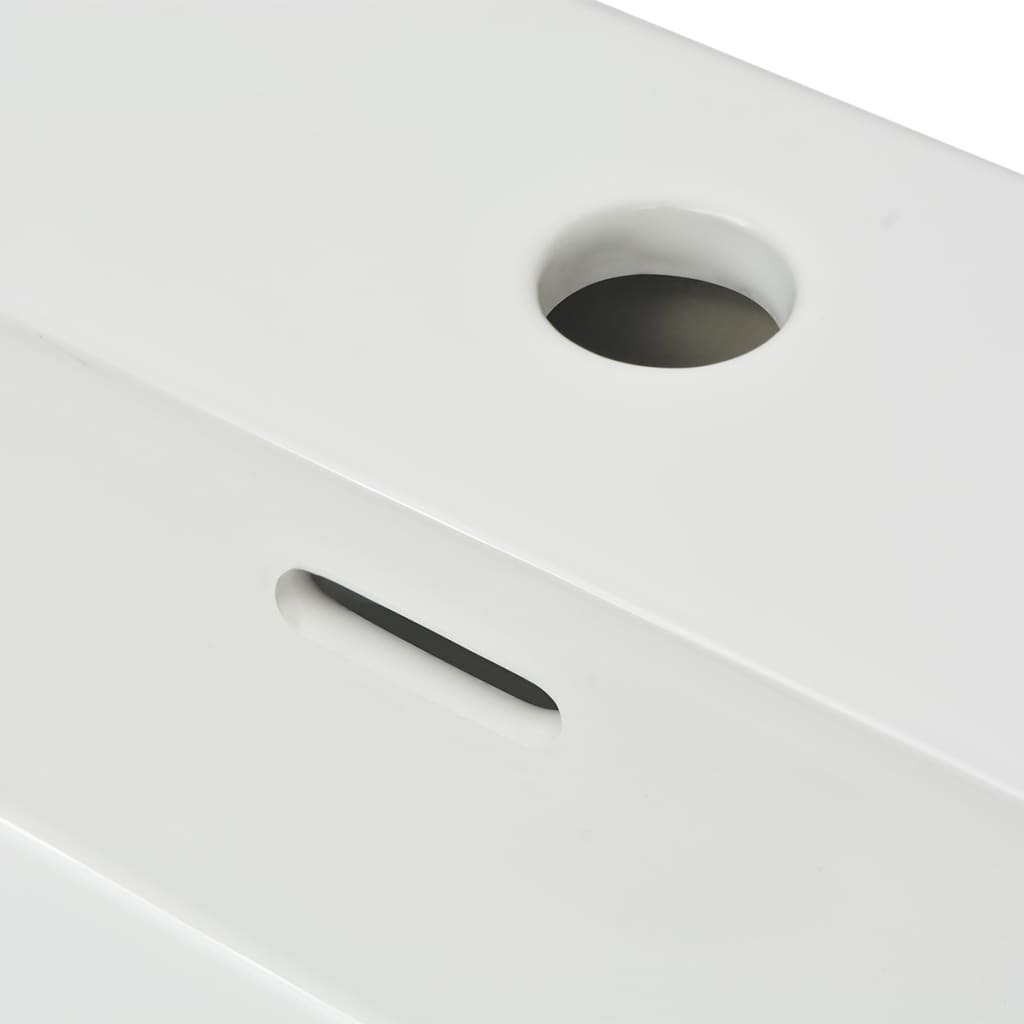 vidaXL Lavabo con orificio para grifo cerámica 76x42,5x14,5 cm blanco