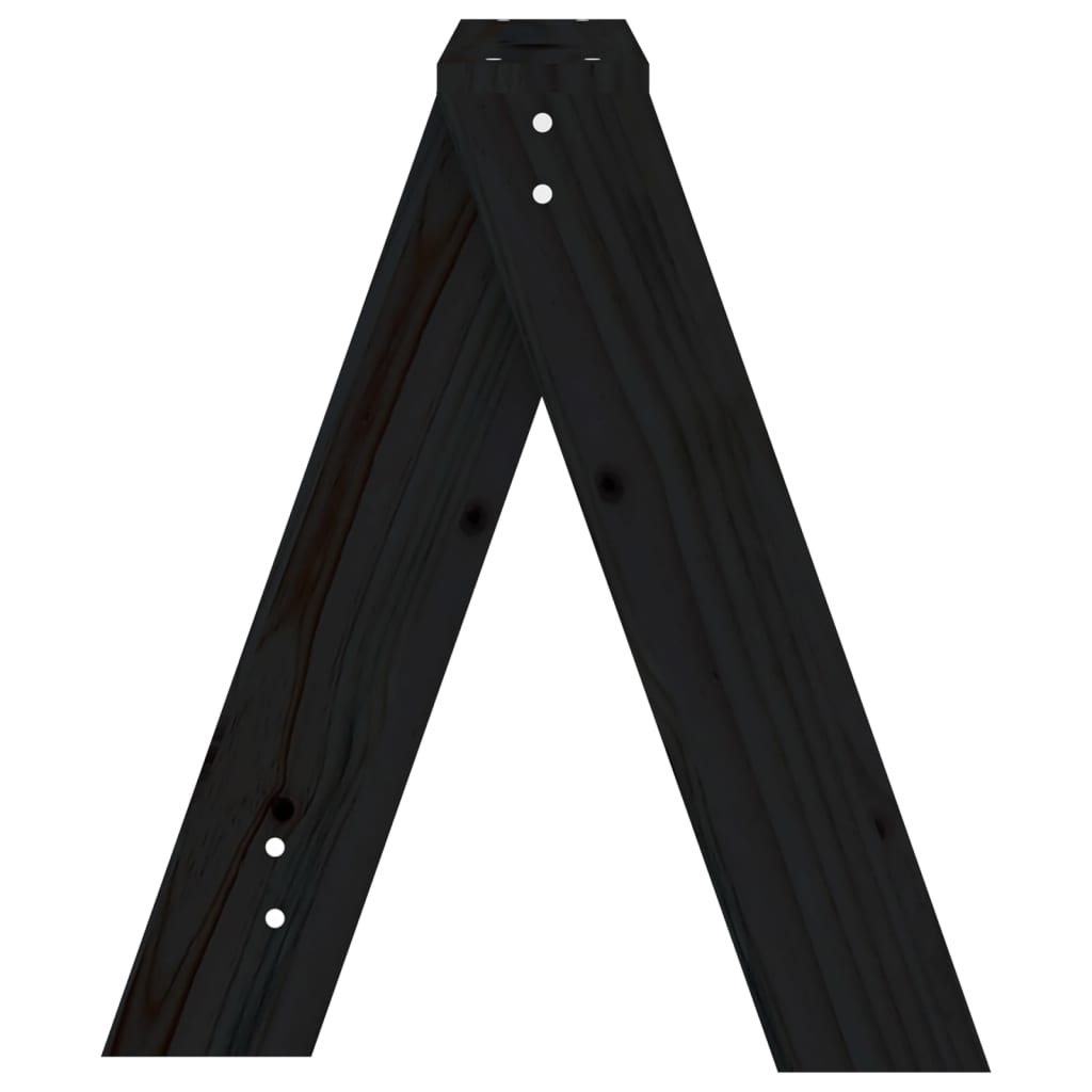 vidaXL Taburetes 2 unidades madera maciza de pino negro 40x40x45 cm