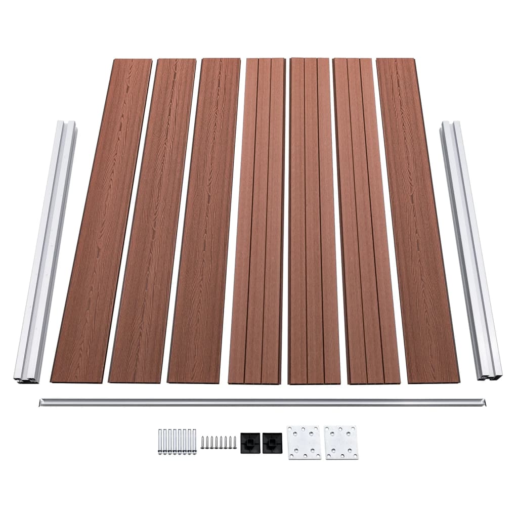 vidaXL Set de panel de valla WPC marrón 353x146 cm