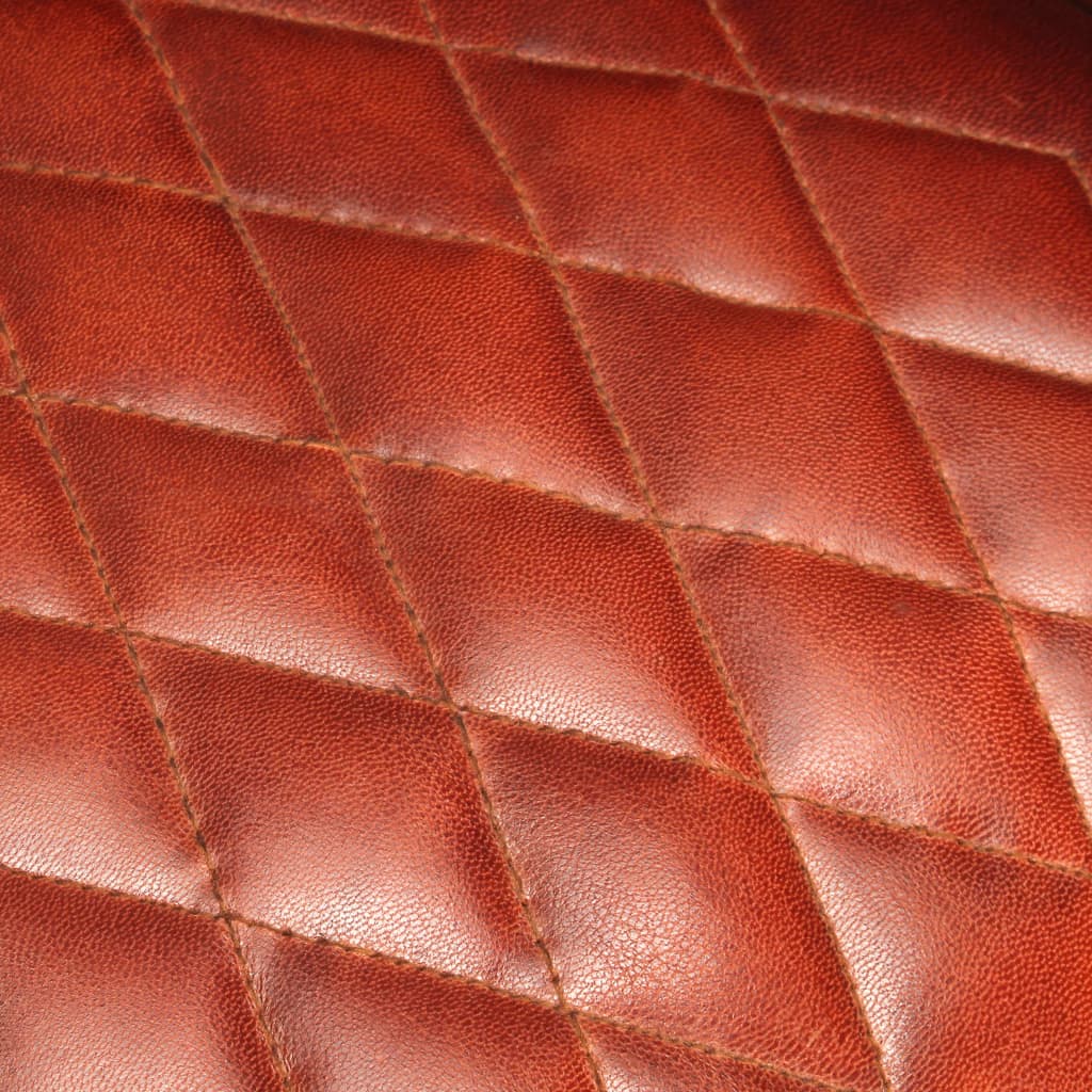 vidaXL Sillón con diseño de cubo cuero auténtico marrón 62x58x65 cm