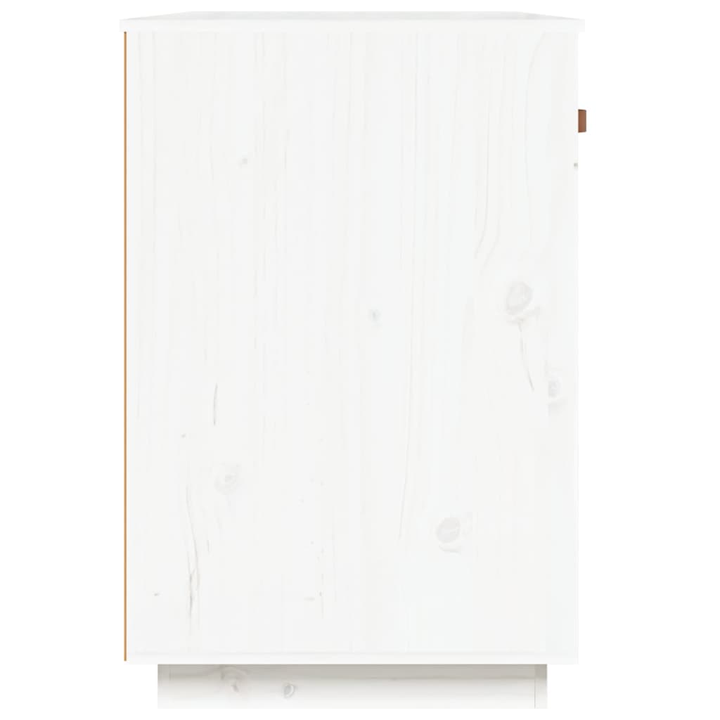 vidaXL Escritorio de madera maciza de pino blanco 95x50x75 cm