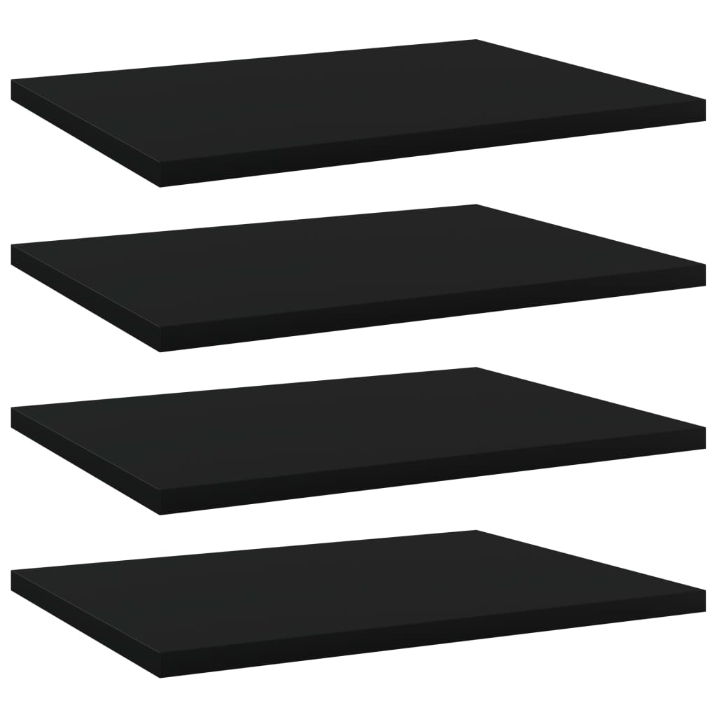 vidaXL Estantes para estantería 4 uds contrachapada negro 40x30x1,5 cm