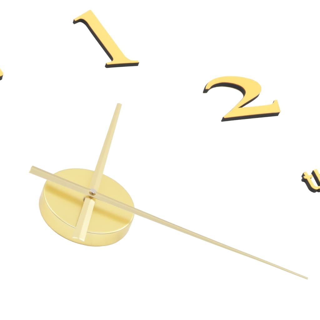 vidaXL Reloj 3D de pared con diseño moderno 100 cm XXL dorado
