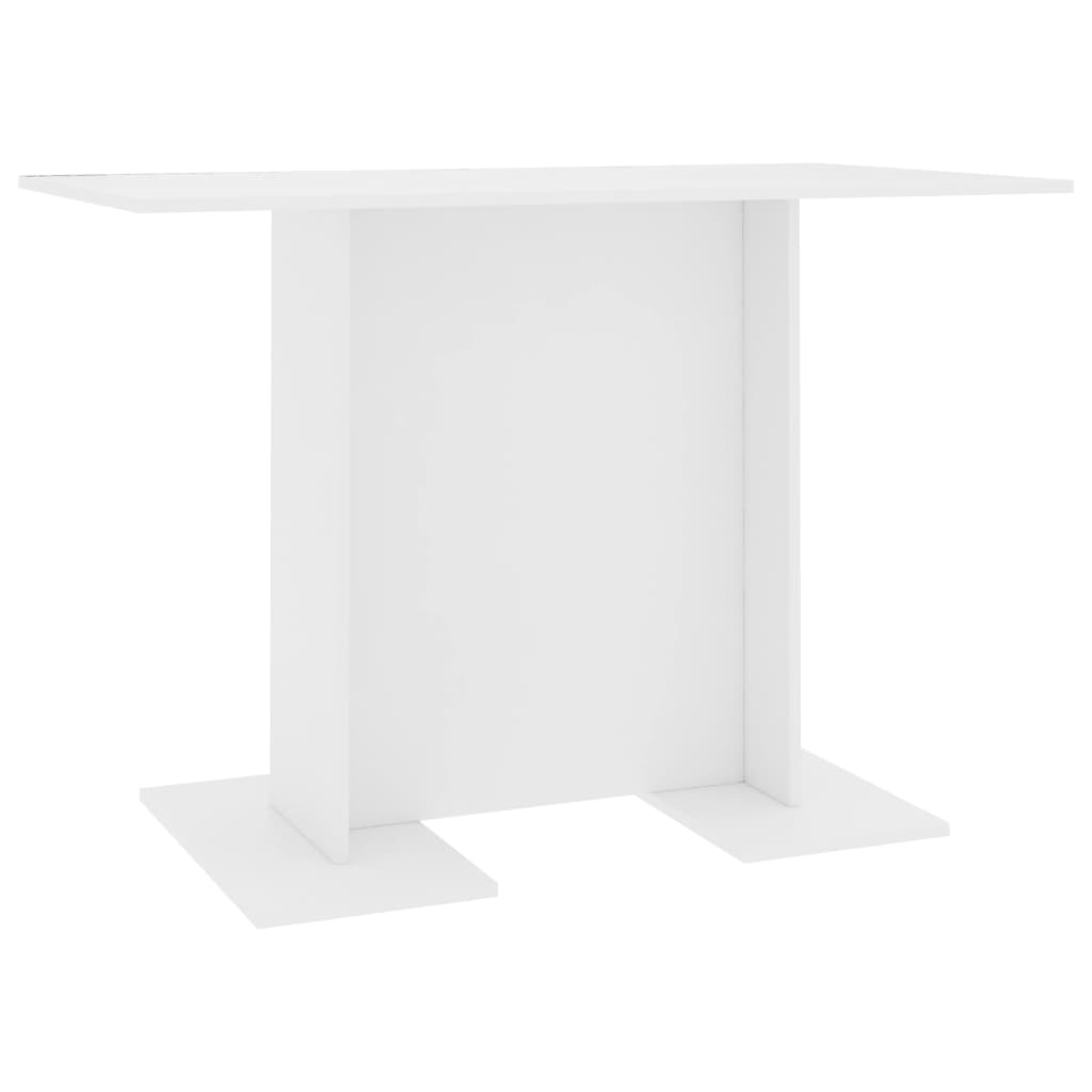 vidaXL Mesa de comedor de madera contrachapada blanco 110x60x75 cm