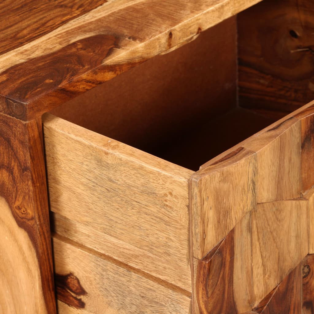 vidaXL Mesita de noche con 1 cajón madera maciza de sheesham