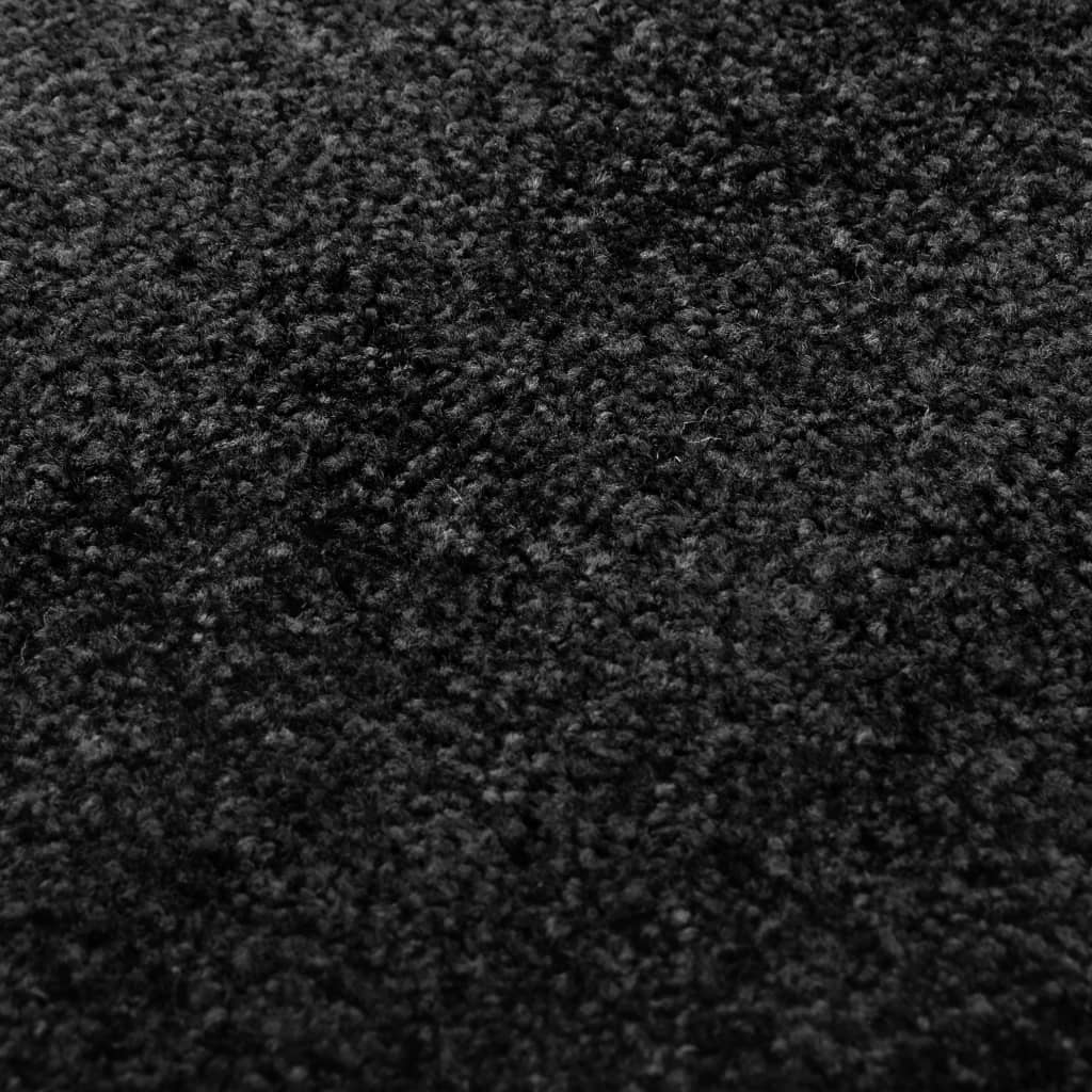 vidaXL Felpudo lavable negro 90x150 cm